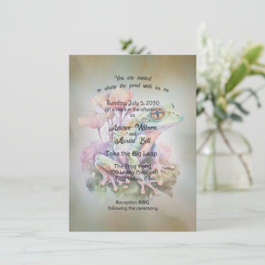 Invitation Mariage de grenouille (Debout devant)