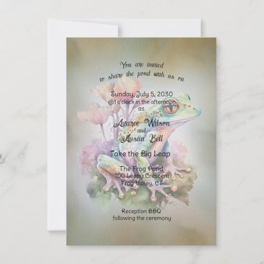 Invitation Mariage de grenouille (Devant)