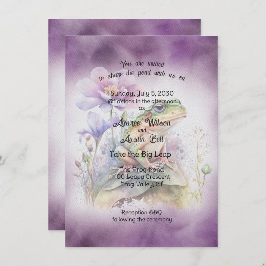 Invitation Mariage de grenouille (Devant / Derrière)