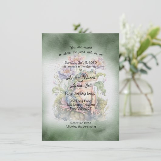 Invitation Mariage de grenouille (Debout devant)