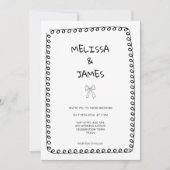 Invitation Mariage de gribouillage à main tiré (Devant)