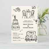 Invitation Mariage de gribouillis à main (Debout devant)