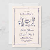 Invitation Mariage de gribouillis de Whimsical Doodle main ti (Devant)