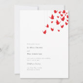 Invitation Mariage de grues en papier Origami (Devant)