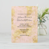 Invitation Mariage de Grunge Or Rose Vierge Invite (Debout devant)