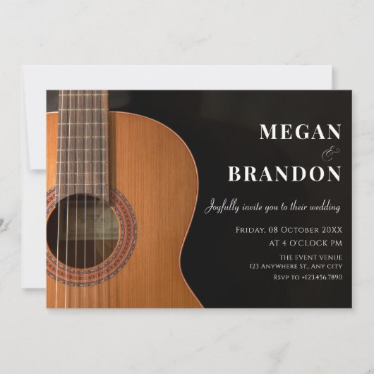 Invitation Mariage de guitare minimaliste moderne (Devant)