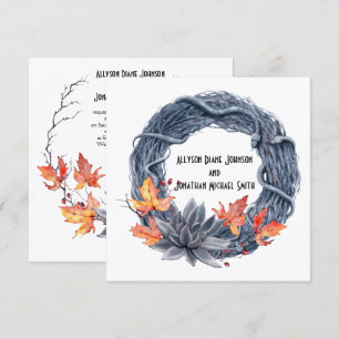 Invitation Mariage de handfesting de serpent Wreath Black Flo