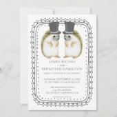 Invitation Mariage de Hedgehog Cute Gay Grooms (Devant)