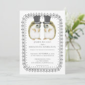 Invitation Mariage de Hedgehog Cute Gay Grooms (Debout devant)