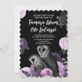 Invitation Mariage de Hiboux Gothiques (Devant)