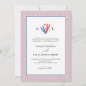 Invitation Mariage de homard d'amour nautique (Devant)