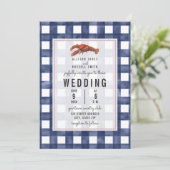 Invitation Mariage de homard En vichy bleu (Debout devant)