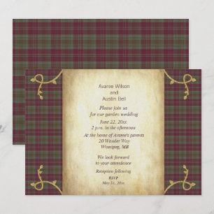Invitation Mariage de jardin à tartan écossais Lindsay Weathe