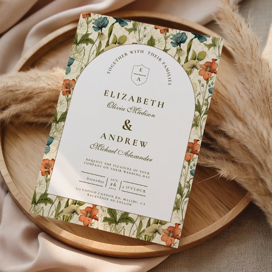 Invitation Mariage de Jardin avec Arche Botanique Douce
