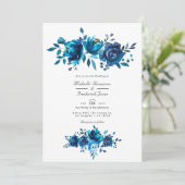 Invitation Mariage de jardin avec code QR pour RSVP et fleurs (Debout devant)
