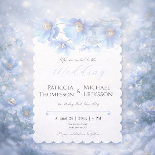 Invitation Mariage de jardin avec des fleurs de pavot himalay