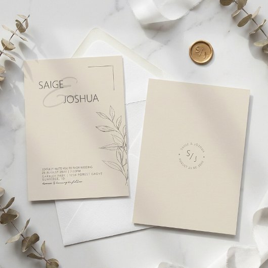 Invitation Mariage de jardin baigné de soleil ID1283