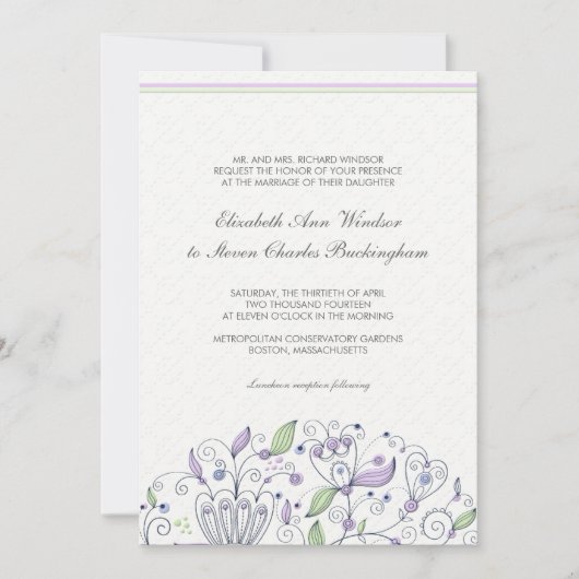 Invitation Mariage de jardin blanc chic de BOHO (Devant)