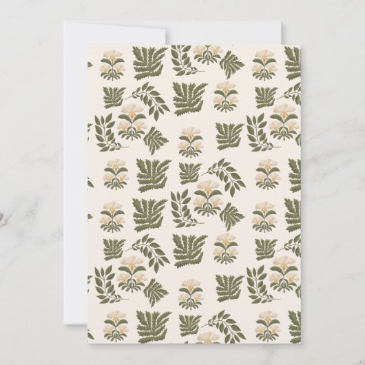 Invitation Mariage de jardin botanique Fleur sauvage simple (Dos)