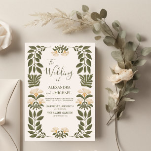 Invitation Mariage de jardin botanique Fleur sauvage simple