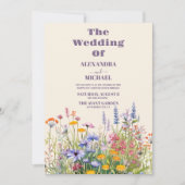 Invitation Mariage de jardin botanique Fleur sauvage simple (Devant)