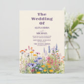 Invitation Mariage de jardin botanique Fleur sauvage simple (Debout devant)