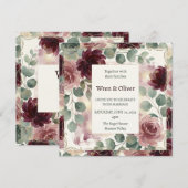 Invitation Mariage de Jardin Bourgogne (Devant / Derrière)