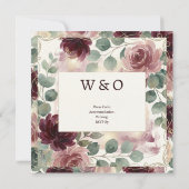 Invitation Mariage de Jardin Bourgogne (Dos)
