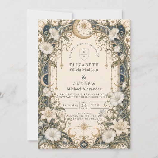 Invitation Mariage de jardin céleste romantique (Devant)