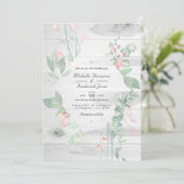 Invitation Mariage de jardin champêtre aux teintes pastel (Debout devant)