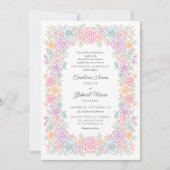 Invitation Mariage de jardin coloré fleur sauvage (Devant)