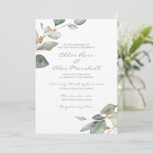 Invitation Mariage de jardin d'aquarelle (Debout devant)