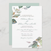 Invitation Mariage de jardin d'aquarelle (Devant / Derrière)