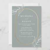 Invitation Mariage de jardin de feuilles vertes modernes (Devant)
