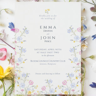 Invitation Mariage de jardin de fleurs sauvages Elegant Meado