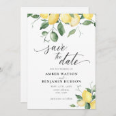 Invitation Mariage de jardin de fruits jaunes citron Enregist (Devant / Derrière)