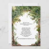 Invitation Mariage de Jardin de jardin d'aquarelle Woodland (Dos)