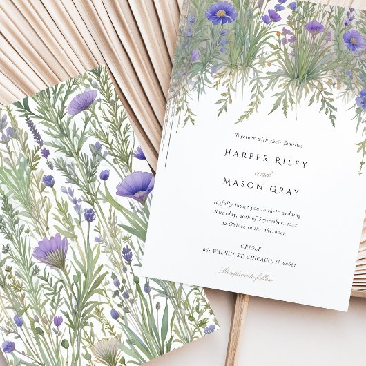 Invitation Mariage de jardin de plantes délicates
