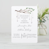 Invitation Mariage de jardin doux (Debout devant)