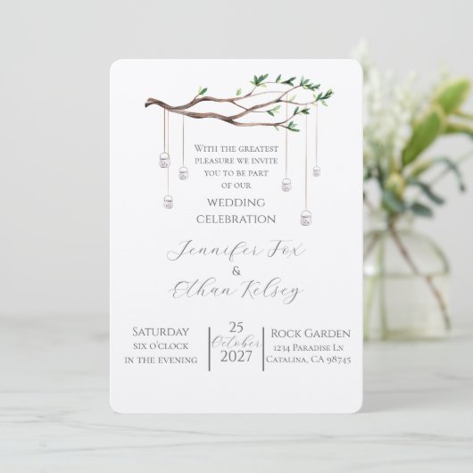 Invitation Mariage de jardin doux (Debout devant)