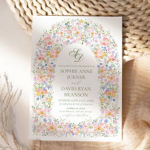 Invitation Mariage de jardin élégant avec arche florale botan