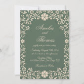 Invitation Mariage de jardin élégant et vert (Devant)