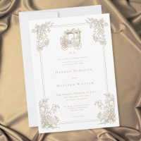 Mariage de Jardin Élégant Vintage Carrosse en Or