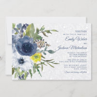 Mariage de jardin en dentelle florale jaune et ble