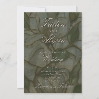 Invitation Mariage de Jardin en Verre Coloré