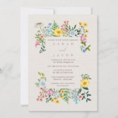 Invitation Mariage de jardin fleur sauvage (Devant)