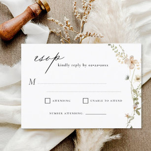 Invitation Mariage de jardin fleur sauvage RSVP