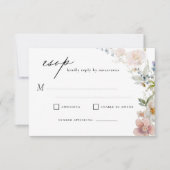 Invitation Mariage de jardin fleur sauvage RSVP (Devant)