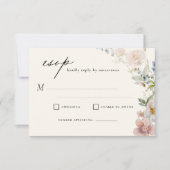Invitation Mariage de jardin fleur sauvage RSVP (Devant)
