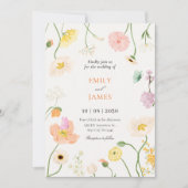 Invitation Mariage de jardin fleuri doux (Devant)
